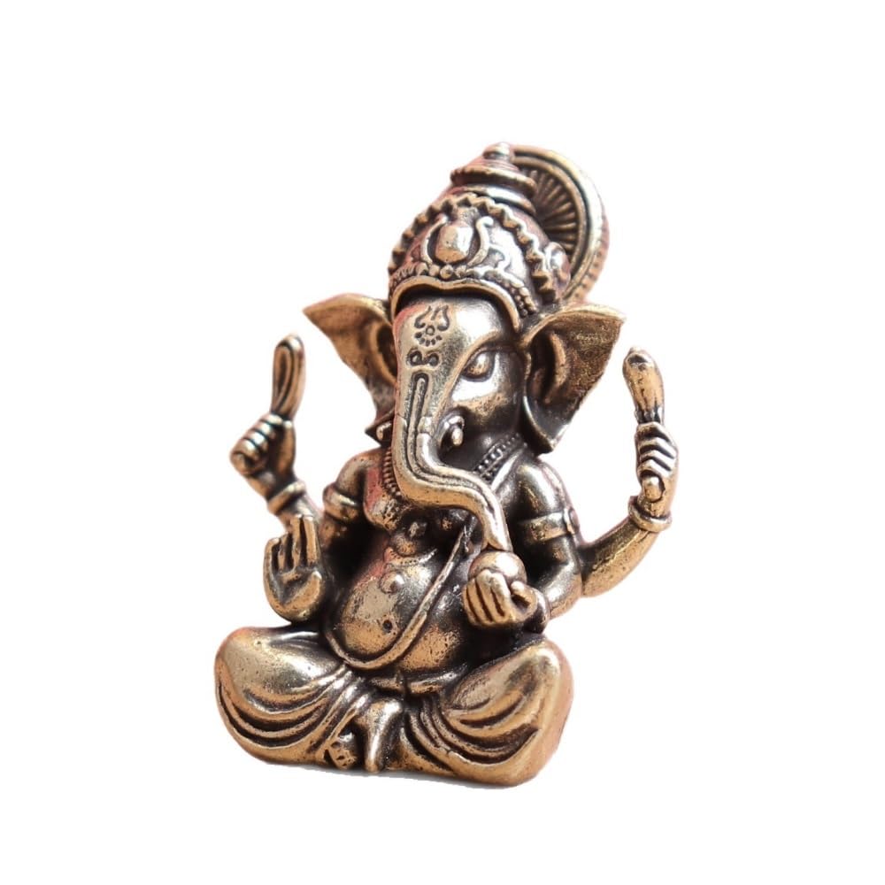 Huffa Brass Vintage Elephant God Tabletop Tea Pet Ornament Decor
