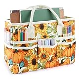 Storage Pockets: This craft tote bag is outside designed with 18 pockets to neatly store and organise all your essentials. The open pockets give you quick access to frequently used items Large Capacity: This organizer bag measures 13.5" X 6.2" X 8.8"...