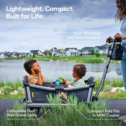 Veer Cruiser City | Premium Urban Wagon Stroller for Babies, Toddlers, and Kids | Traditional Stroller Push Steering | JPMA Certified | Lightweight and Collapsible | 2 Seater - Thumbnail 5