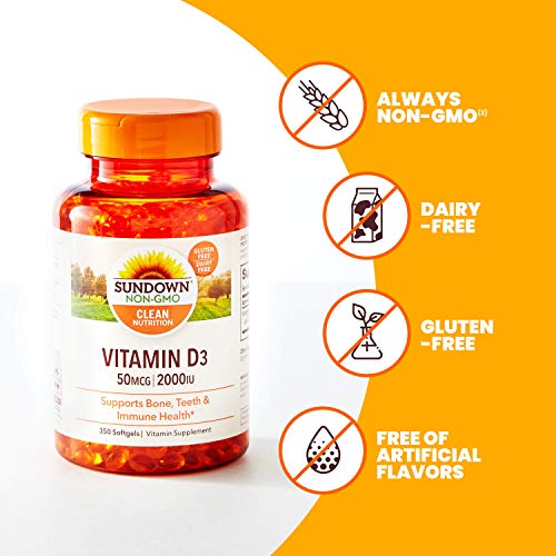 Vitamina D 2000UI - 200 Cápsulas, Sundown Naturals