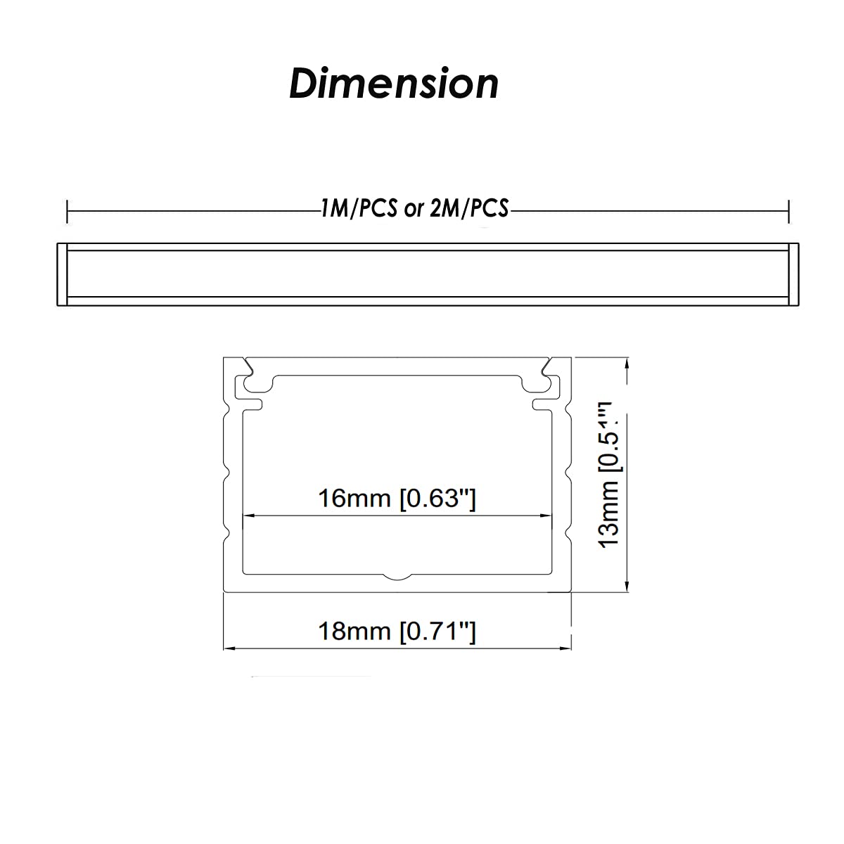 Perfil de aluminio LED, 10 unidades de 1 m / 3 pies LED tira de luz difusor canal, perfil de aluminio para tira LED con cubierta de difusor lechoso, tapas y clips (forma U)