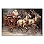 Vintage Christmas Canvas Wall Art Prints Santa Reindeer