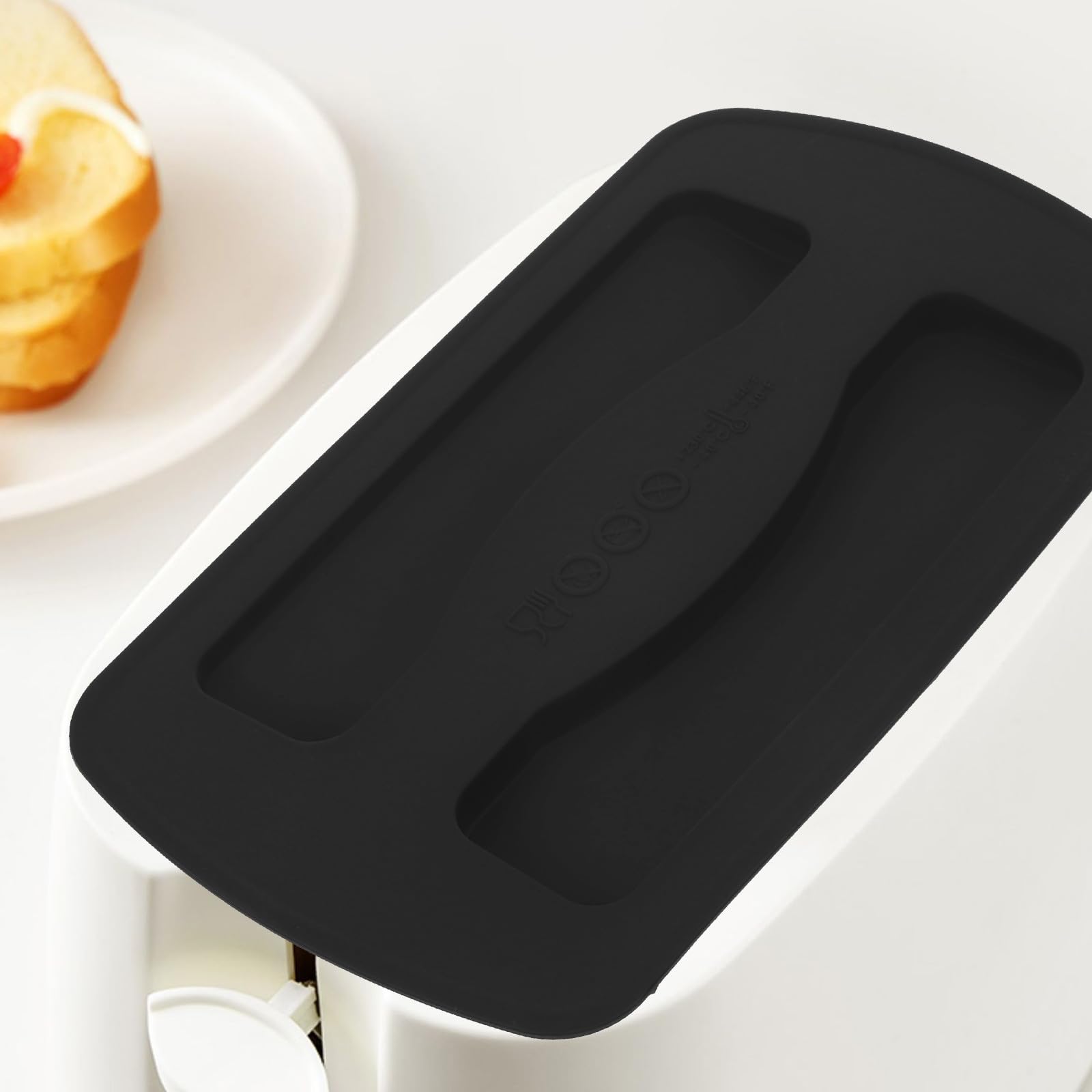 CHILDWEET Copertura Pane per e in Macchina del Silicone Antipolvere Nero Texture Resistente per Accessori Tostapane da Cucina