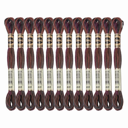 Image of PATIKIL 12 Skeins Embroidery Floss, Polyester Embroidery Threads Bracelets String for Cross-Stitch Hand Embroidery, Brown Black