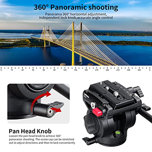 Leifrotto Vs10 Video Tripod Head, Heavy Duty Fluid Head With Quick Release Plate For Video Camera Connection, Max Load 22 Pounds, Supports Tripods, Monopods Connections #TOP2