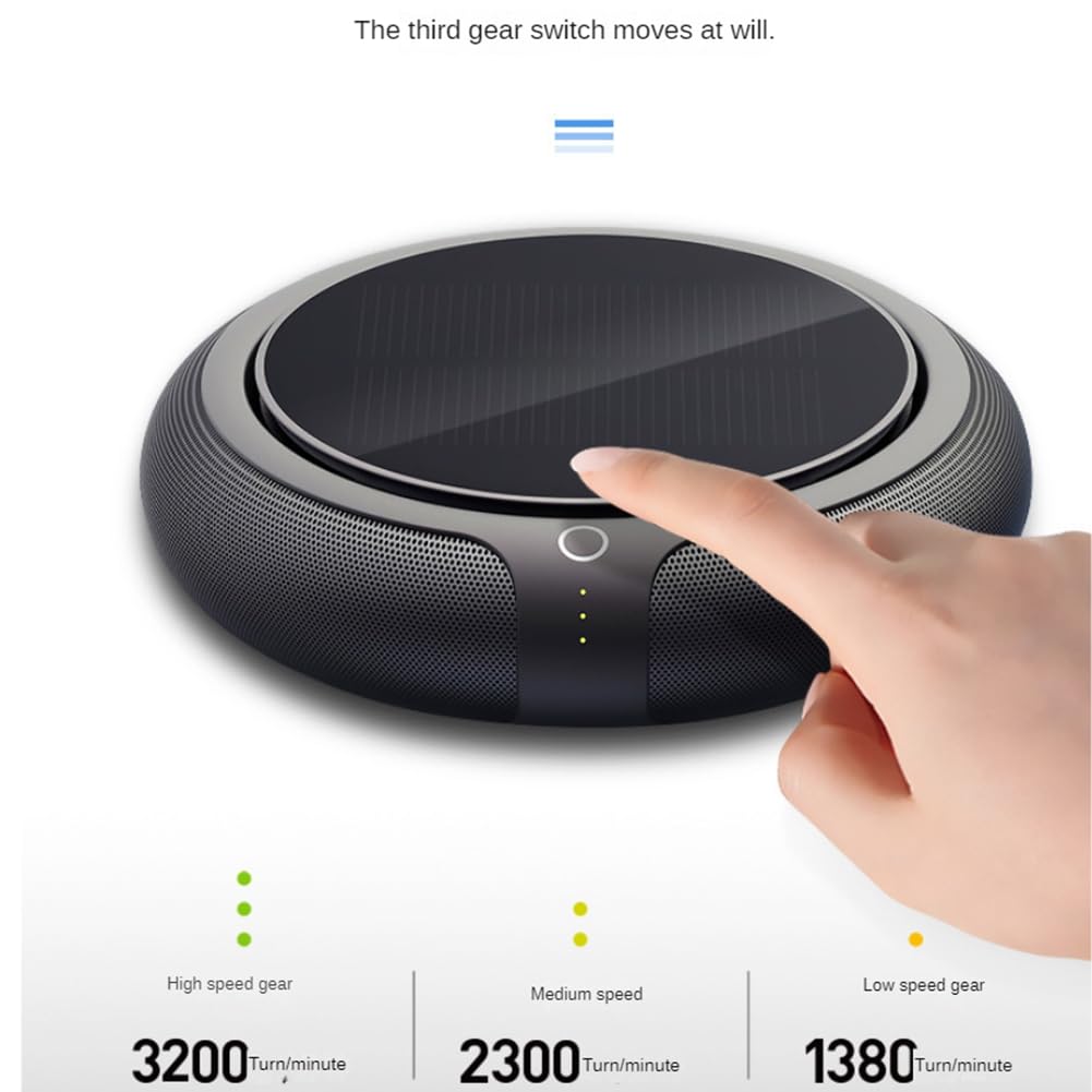 Purificador de Aire para AutomóVil Ionizador de Aire para AutomóVil Filtro HEPA Desodorante de Iones Negativos Solares Ambientador Generador de USB