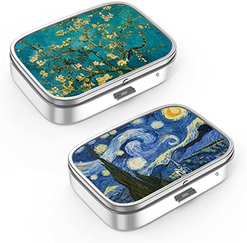 Pill Box 2 Compartment Small Pill Case,Portable for Pocket or Purse Pill Organizer Pill Container Holder to Hold Vitamins, Medication, Fish Oil and Supplements(2PCS)