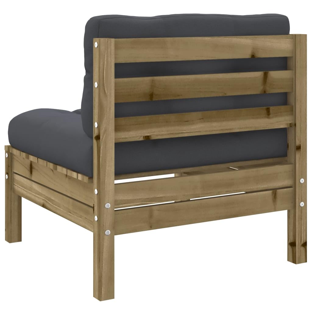 5-cz. modułowy zestaw mebli ogrodowych z poduszkami, impregnowana sosna, lite drewno, taras i patio, wygodne siedziska z deskową konstrukcją wentylowaną, 110 kg na miejsce.