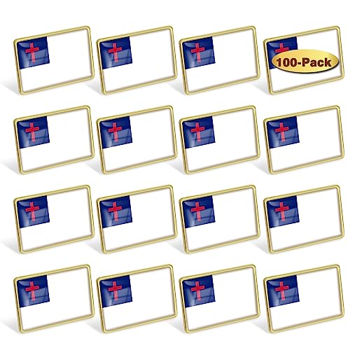 Image of 24 /50 /100Pcs Christian Flag Lapel Pins Bulk - Metal Souvenir for Men Women Clothes Bags Hats Easter Day