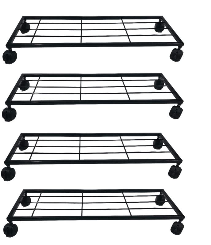 appeasy Wheel Plant Stand For Balcony | Flower Pot Stand For Indoor Outdoor | Set of 4 plant stands(Black) | Suitable for 2 large gamla pots (B0C3R82B6C) Amazon Price History, Amazon Price Tracker