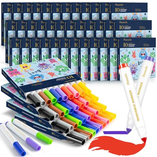 finenolo Washable Markers Bulk (360 Total) 36 Pack Coloring Markers for Teachers Adults Students Classroom Supplies 10 Colors