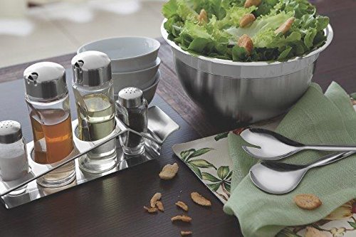 Galheteiro em Vidro e Aço Inox com 4 Peças Tramontina Ciclo Prata