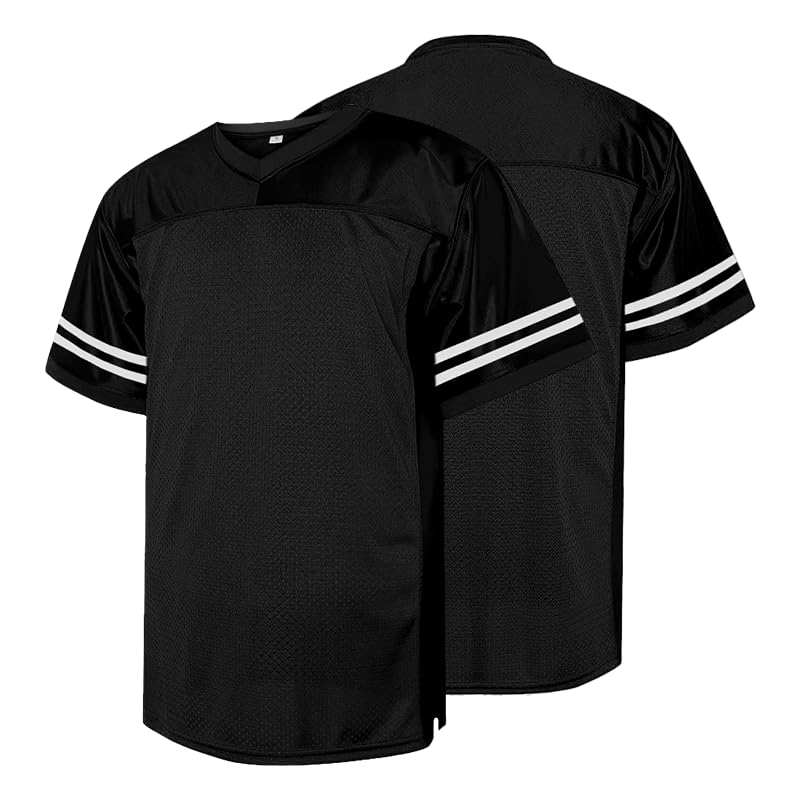 Classic Blank Football Jerseys for Men Unisex Retro V-Neck Workout Dry-Fit Shirts Sports…