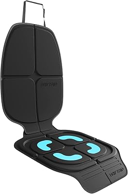 HEYTRIP Car Seat Protector and Kick Mat, Rear-Facing/Forward-Facing, for 0~12 Years Old Children, Waterproof, Easy Cleanup, Non-Slip, Fit Most Car Seats(Black Blue)