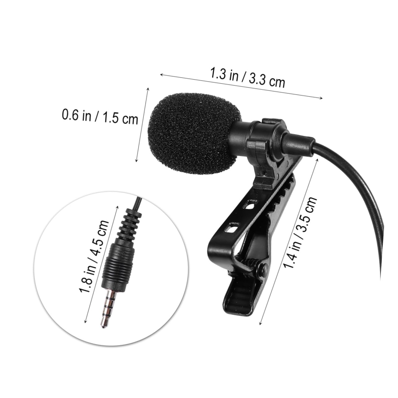 QUMIIRITY Clip Lavalier Microphone for Phone Tablet and PC Mini Condenser Mic with Jack Portable Hands Design for Audio and Video Recording High Sensitivity Includes