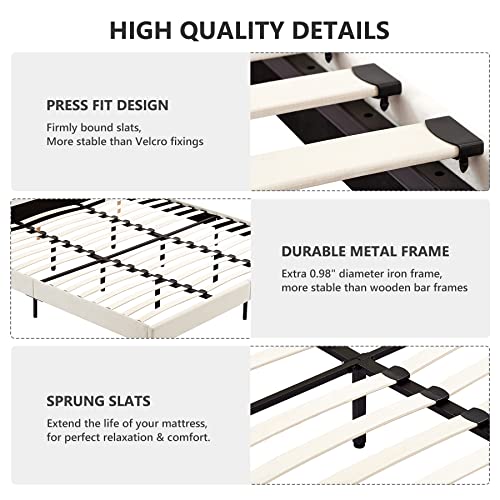 Flolinda-King-Size-Platform-Bed-Frame-with-Velvet-Upholstered-Headboard-and-Wooden-Slats-Support-Fully-Upholstered-Mattress-FoundationNo-Box-Spring-NeededEasy-Assembly-Cream-White