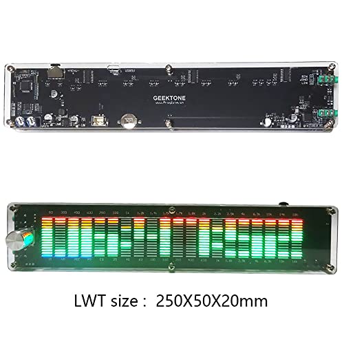 Ecualizador DSP de Espectro Musical con Luces LED, Modo Múltiple, Captación de Voz, Carcasa de Acrílico, Rango de Frecuencia 50 Hz - 20 kHz (sin DSP) miniatura 6