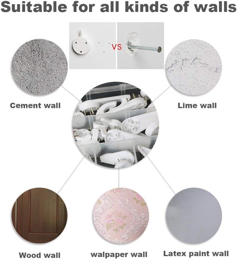 Image of Invisible Wall Hooks with Nail Screws, No Trace Hanging Solution, 42 Pieces