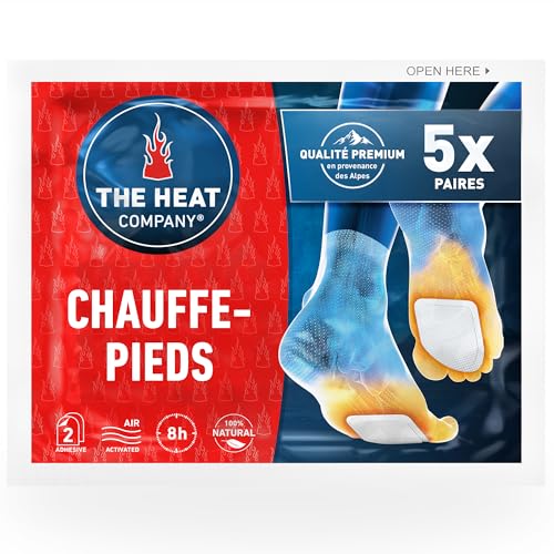 THE HEAT COMPANY Chauffe-Pieds - 5 Paires - Extra Chaud - adhésif - 8 Heures de Chaleur - Chaleur immédiate - autochauffante - purement Naturel - pour Toutes...