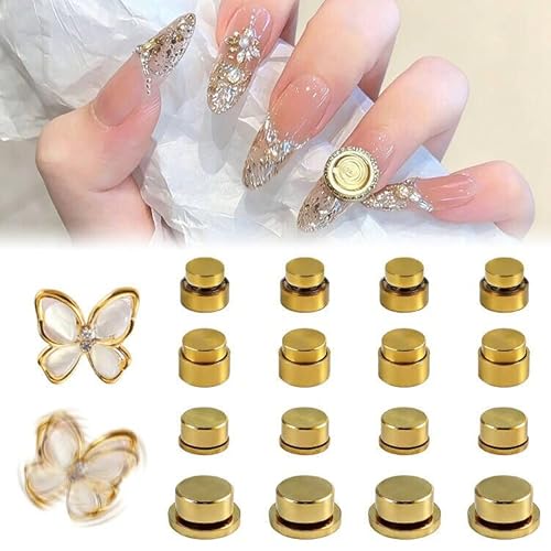 Furtherpretty 4 Sizes Nail Art Spinners for Spinning Nail Charms, 360° Rotating Bearings, Spinning Decorations Tool for DIY Cards, Jewelry, Rings, Crafts, Manicure Accessories for Women & Girls