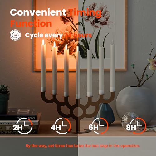Velas cónicas recargables sin llama led titilantes con mando a distancia 4