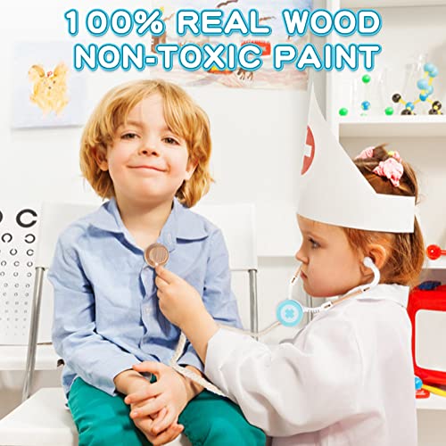 Jacootoys Wooden Doctors Set 18Pcs Dentist Play Carry Case Kids Pretend Role Play Medical Toys for Children Boys Girls 3 + - Image 3