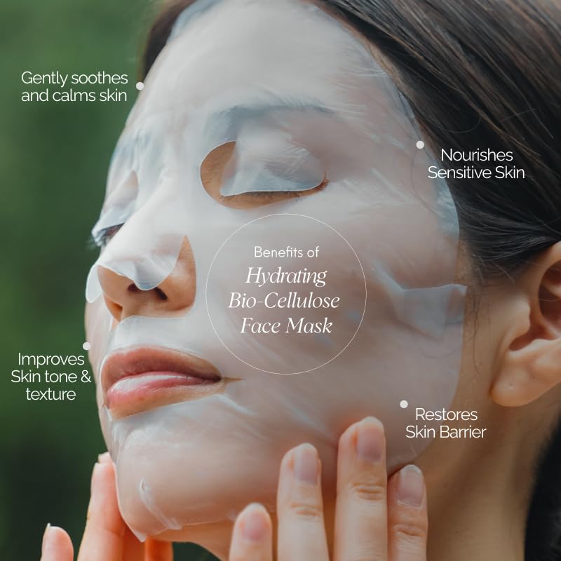 ILEM JAPAN Hydrating Bio-Cellulose Face Mask, for Glowing Skin, Collagen Boost, Wrinkle Reduction,All Skin Types - Image 4