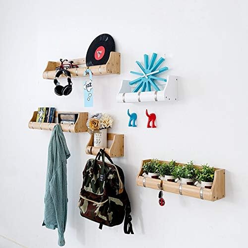Design Creative Coat Racks with Storage Rack Hanging Shelf 2 3 Hanging Hook Hanger Stainless Zinc Hooks Home Supplies for Living Room Wall (Color : 2hooks White) (2hooks White) image 3