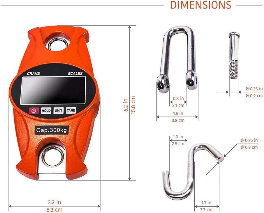 Portable Luggage Scale, 300kg Hooking Scale, Portable Aluminum Shell Electronic Scale and Mini Hanging Scale Hook Industry Scale