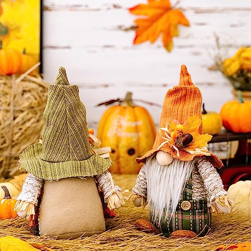 Ochine-2-Pcs-Fall-Decor-Autumn-Harvest-Gnomes-Plush-Ornaments-Gifts-Handmade-Swedish-Tomte-Gnome-Doll-for-Home-Holiday-Decorations Ochine 2 Pcs Fall Decor Autumn Harvest Gnomes Plush Ornaments Gifts Handmade Swedish Tomte Gnome Doll for Home Holiday Decorations