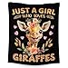 Giraffe Blanket Gift - 40 x 50 Inches Cute Throw Blanket for Kids, Boys & Girls - Black Soft Fuzzy Funny Animals Blankets for Bed, Couch & Travel