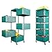 Supporto per Verdure Rotanti, Quadrato Porta Frutta Rotante Mensola Di Stoccaggio Della Cucina Multistrato per Stoccaggio Bagno Soggiorno Della Cucina (5F Verde)