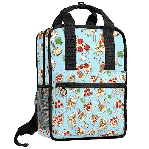 Cartable pour filles à bretelles réglables, sac à dos pizza