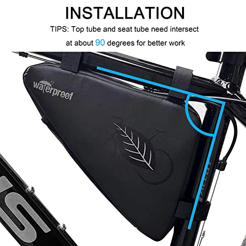 image for NDakter Bike Frame Storage Bag 2L, Waterproof Bicycle Triangle Pouch, 