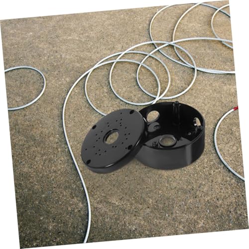 Caja para cables redonda Anneome de plástico negro para exterior con diseño moderno, 2 uds 6