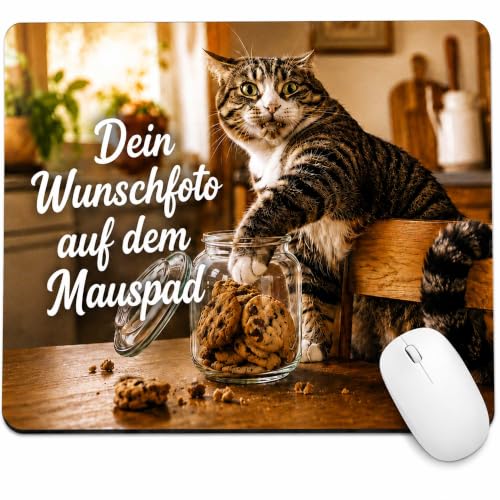 Personalisiertes Mauspad mit Foto Text oder Logo Standardgröße 24 20 cm Geschenke mit eigenem Foto Mousepad personalisiert selbst gestalten