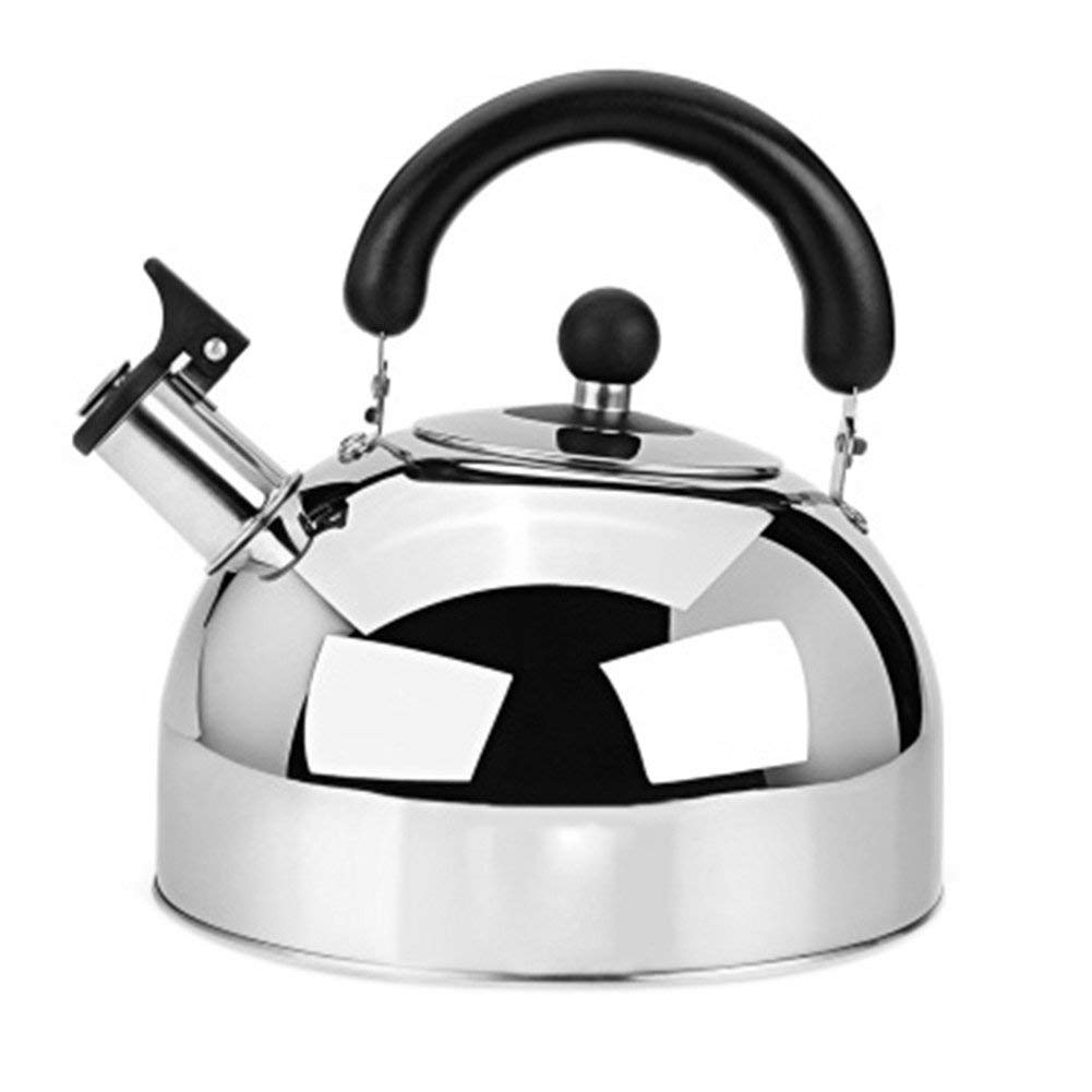 Bouilloire à sifflet en inox rouge 5L pour thé et café sur cuisinière