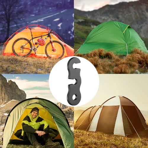 Image of SATINIOR 20 Pieces Guyline Tensioner Aluminum Alloy Tent Cord Paracord Tensioner Guy Line Rope Adjusters Cord Tighteners for Outdoor Tent Camping Hiking Accessories