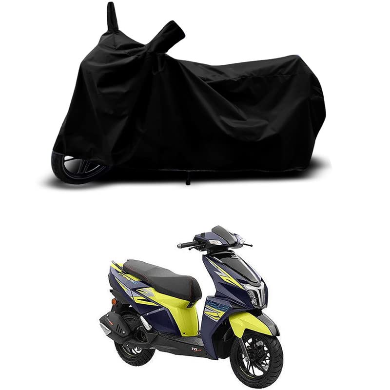 Image of 100% Scratchproof /UV-Rays /Heat Protection /Birds Dropping /Water Resistant /Dust Proof /Waterproof /Full Bike Scooty Two Wheeler Body Cover Compatible for NTORQ 125 XT All Varients[Black]