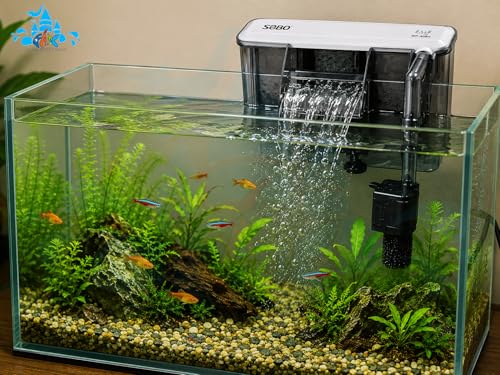 Image of FAH WP-408H Slim Hang-On Filter | 6W, 600L /H, AC 220-240V | 3-Compartment | ABS Material | For 1 to 1.5 Ft Aquarium | Adjustable Flow | Max Flow: 600l /h