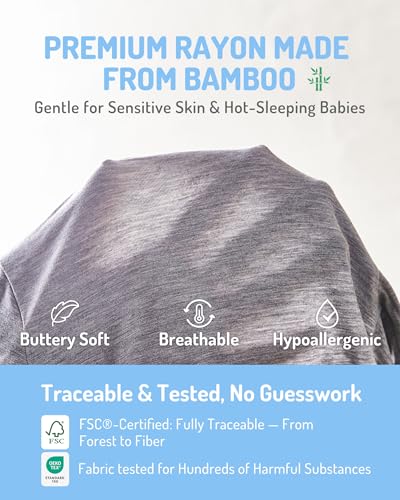 HAPIU Rayon from Bamboo Baby Footed Pajamas, 2 Way Zipper YKK, Footie for Baby Boy Girls, Newborn-24 Months3