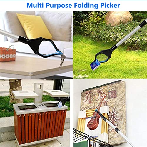 Image of HASTHIP 80cm Foldable Litter Picker Long Arm Litter Picking Equipment Rubbish Pick Up Hand Tool Reaching Aids Grabber Tool for Elderly