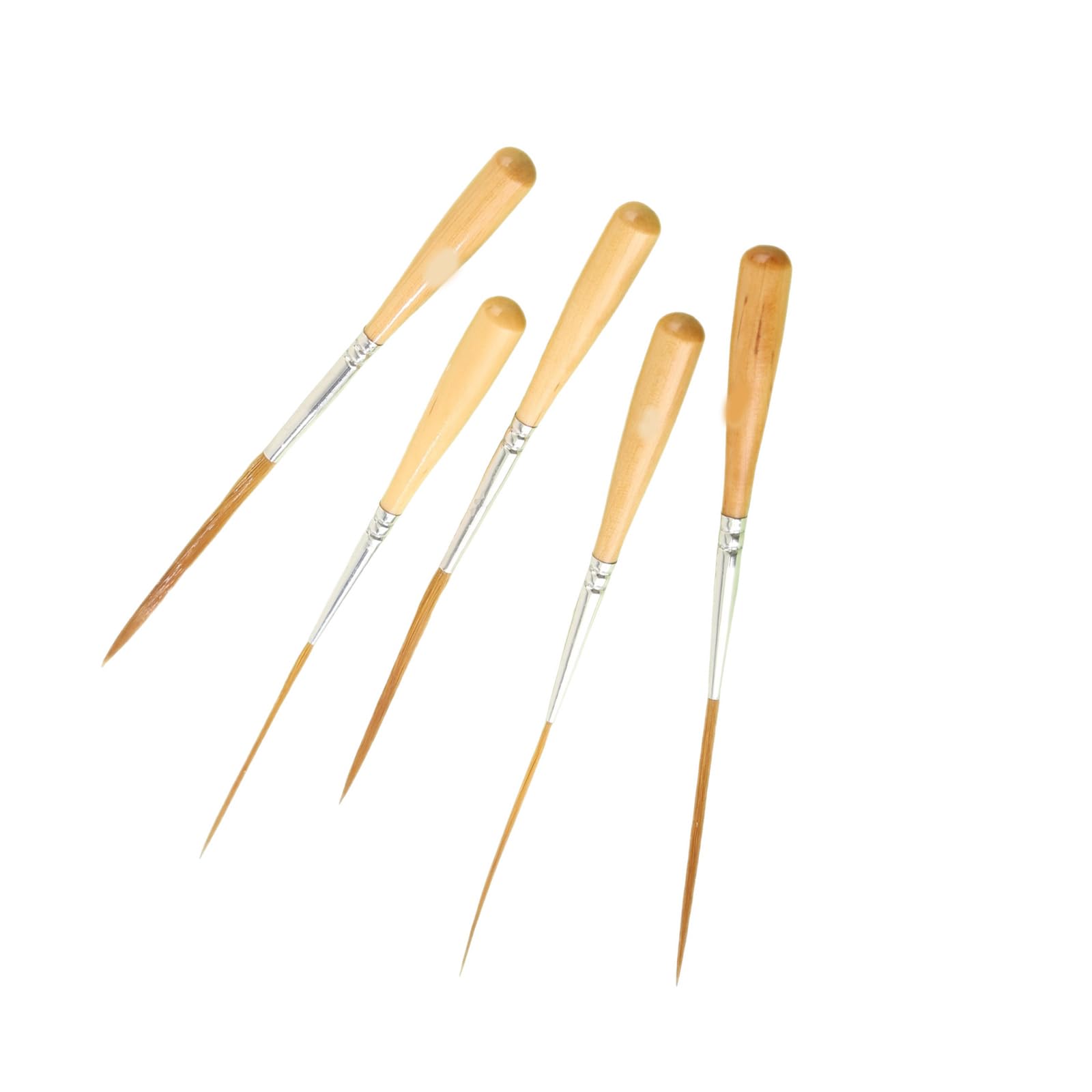 hogtnd Pack of 5 Art Brushes with Short and High Quality Soft Bristles for Detailed Oil Gouache Watercolour Brush