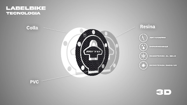 labelbike - Adesivo 3D Moto Tappo Serbatoio Protezione e Decorazione in Resina compatibile con Cagiva MITO