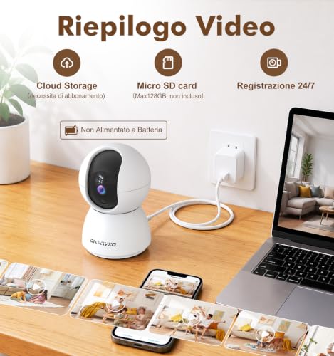 Image of 2.4&5GHz WiFi Indoor Security Camera,2K /3MP Camera for Home Security, 355 Pan /Tilt Pet Cam, IR Night Vision Baby Monitor, 2-Way Audio, Motion Tracking, Cloud & SD Card Storage