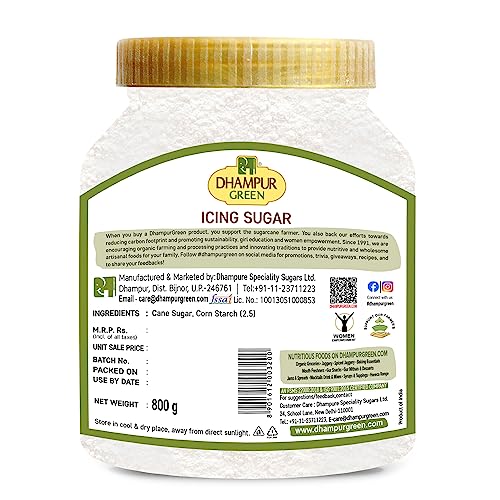 Image of Dhampure Speciality Icing Sugar, 800G | Sugar For Baking Confectioners | Sulphurless