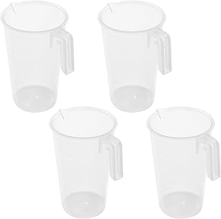 Measuring Cup 50ml PP Plastic Graduated Beaker Transparent with Handle for Lab Kitchen Liquids 4Pcs,Aicosineg