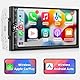 Android Doppel Din Radio mit Wireless Carplay Wireless Android Auto Autoradio mit Bildschirm, 4G+64G 7 Zoll Car Play Auto Radio 2din Touch Display mit Navi, Bluetooth, GPS, WiFi, AM/FM/RDS, AUX/SWC