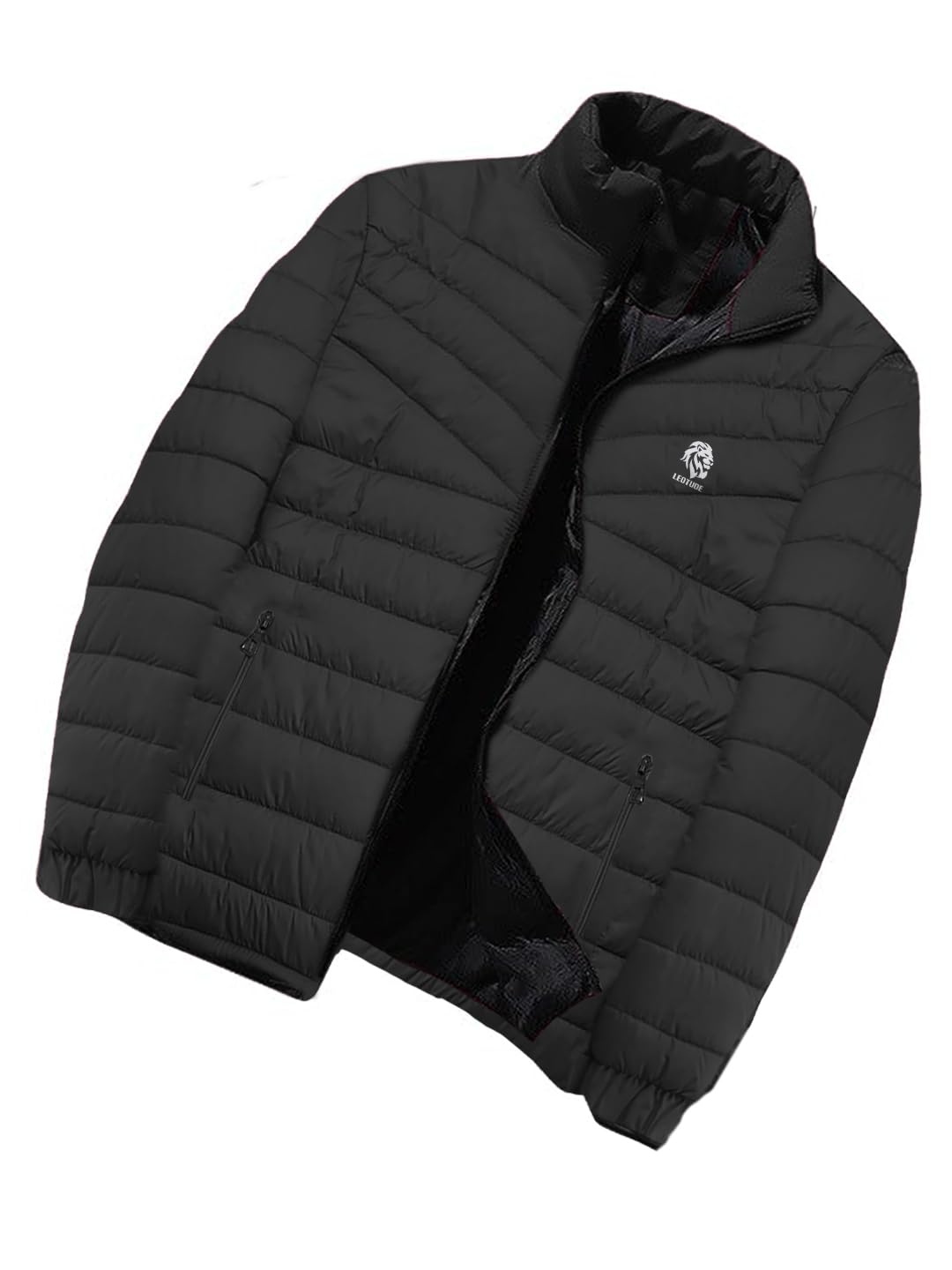 Men's Polyester Standard Length Wind Cheater Water Resistant With Zipper Size Pocket Winter Wear Puffer Jacket For Mans