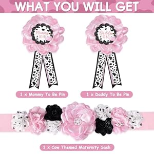 Vansolinne Cow Maternity Sash Mom to Be Daddy to Be Corsage Set Cow Girls Theme Baby Shower Decorations Farm Animals Cow Pattern Floral Belly Band Gender Reveal Photo Props Keepsake Gift Vansolinne Cow Maternity Sash Mom to Be Daddy to Be Corsage Set Cow Girls Theme Baby Shower Decorations Farm Animals Cow Pattern Floral Belly Band Gender Reveal Photo Props Keepsake Gift